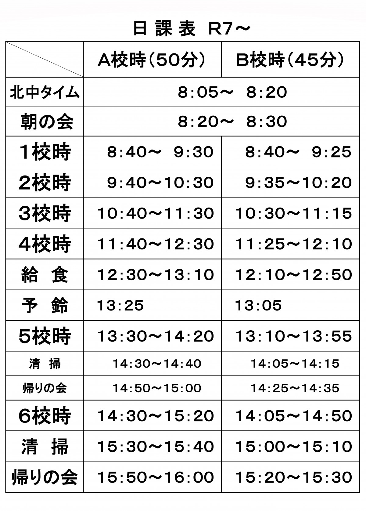 日課表